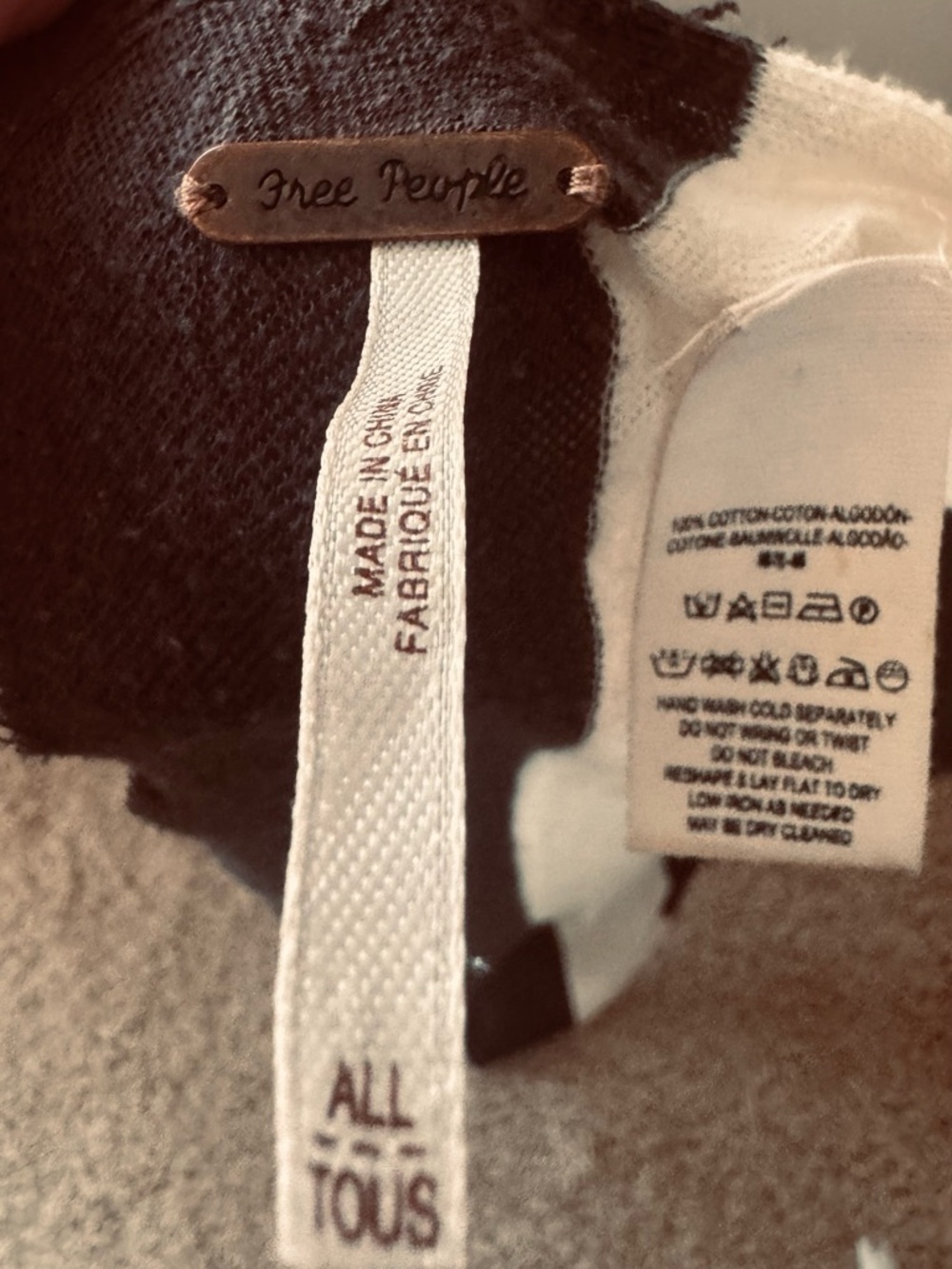 Free People Black and Cream Striped Wrap - Picture 5 of 5